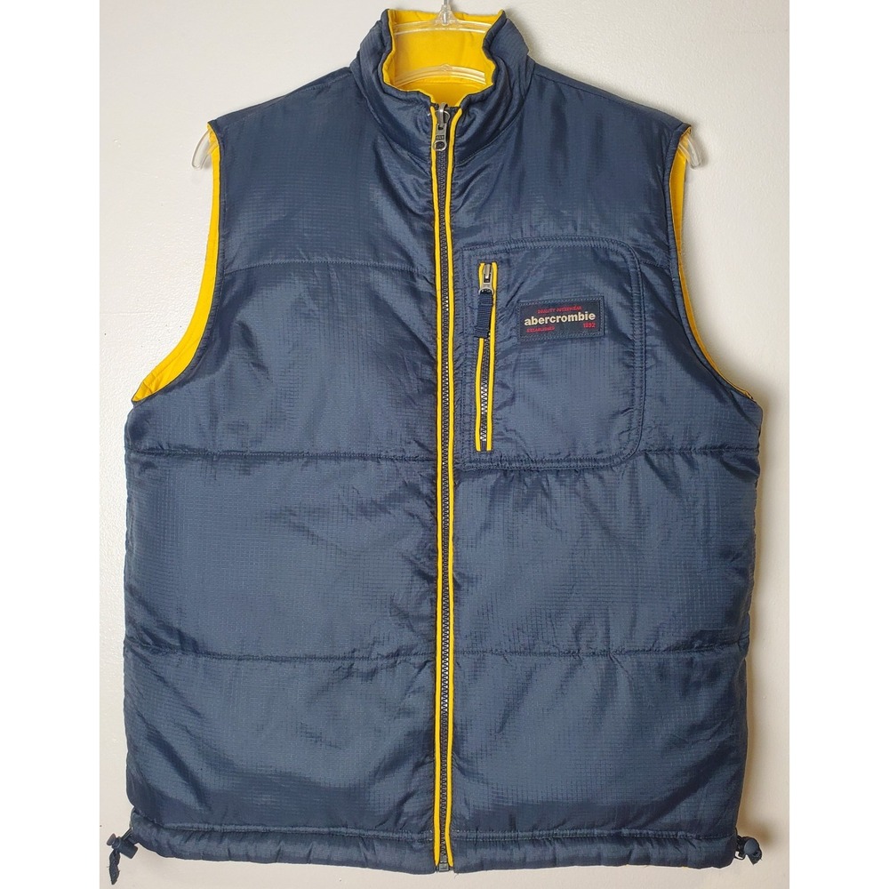 Vintage Y2K Abercrombie Fitch Reversible Duck Down Insulated‎ Large Puffer Vest